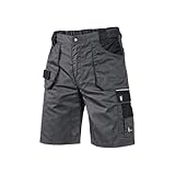 CXS Herren Arbeitsshorts Professionell - Sehr Stabile Strapazierfähige Shorts Arbeitshose Gartenhose Bundhose Gartenshorts (Grau - Schwarz, 52)