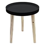 Spetebo Deko Holz Tisch 36x30 cm - schwarz - Kleiner Beistelltisch Couchtisch Sofatisch