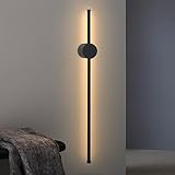 ZMH LED Wandleuchte Innen Wandlampe - 60CM Schwarz Modern Flurlampe Design Treppenhauslampe 3000K Warmweiß Küchenlampe Indirekt Wandbeleuchtung für Wohnzimmer Schlafzimmer Flur Treppenhaus Bett Küche