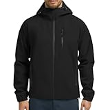 UMIPUBO Regenjacke Herren Wasserdicht Outdoorjacke Mit Kapuze Leicht Atmungsaktiv Dünne Rain Jacket Windbreaker Reflektierend Fahrradjacke Wanderjacke Übergangsjacke Laufjacke(Schwarz,M)