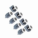 Xixian 5 Mm/6 Mm Glas-Duschtürrollen, Leicht Gleitende Rollen, Verschleißfeste Rollen, 8-teiliges Set mit Sanftem, Geräuscharmem Gleiten, für die Meisten Duschkabinen, Duschkabinen und (Einzelrad)