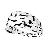 LAZIRO Schwarzes Hunde-Aufdruck, breites Stirnband, bequem, weich, elastisch, für den Alltag, Yoga, Pride-Edition, bequeme Stirnbänder