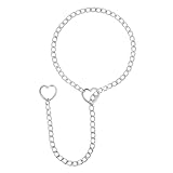 JJDreams Damen Punk Kette mit Herz-Anhänger silber Herz Kette Gothic Rock Halskette verstellbar