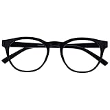 OPULIZE Blu-Brille Blaulichtfilter Cool Rund Rahmen Federscharniere Verbessern Den Schlaf Computerbrille Gaming Entspiegelt Schwarz Herren Damen B5-0 +0.00