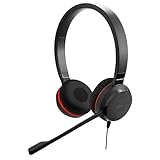 Jabra Evolve 20 SE Stereo Headset - Microsoft Zertifizierte Kopfhörer für VoIP Softphone mit passiver Geräuschunterdrückung - USB-C/A - Schwarz