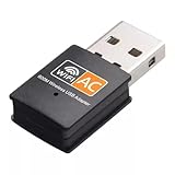 jj-shop24 AC 600Mbps WLAN Stick Dual Band 2.4GHz / 5GHz WiFi Dongle USB Wireless Internet Adapter für PC, Desktop, Laptop geeignet für Windows XP/7/8/10/11, Mac