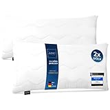 LILENO HOME Kopfkissen 40x80 cm [2er Set] HART mit 650g Kissen-Füllung - Bett oder Deko Kissen mit Reißverschluss zum Anpassen - Waschbar bis 95° - Sofa-Kissen & Zierkissen für Couch/Bett