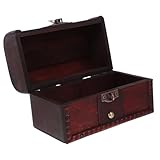 Holibanna Schatzkiste Aus Holz Mit Deckel Veranstalter Schmuck Brust Schlüssel Hochzeit Vintage Geldkoffer Piratenschatzkiste Retro-piraten-schatztruhe Aufbewahrungsbehälter