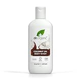 Dr Organic Kokosöl Körperwaschgel, Duschgel, Trockene Haut, Natürlich, Vegan, Tierversuchsfrei, Paraben- & SLS-frei, Recycelbar & Aus im Meer gebundenem Plastik recycelt, Zertifiziert Bio, 250ml