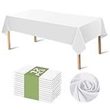 12 Stück Einweg Tischdecke Weiß, 274x137cm Wasserdicht Tischdecken Einwegtischdecke PEVA Kunststoff Tischbezug Gartentischdecke Weiße Tischdecke einweg für Biertische, Party, Geburtstag