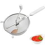 Thiru Premium Passiersieb 20cm - rostfreier Edelstahl - Küchensieb zum Passieren, Pürieren und Entsaften - mit Auflagerasten - Ideal zur Herstellung von Mus und Brei