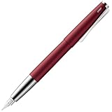 Lamy studio royalred Füller – universeller Füllfederhalter in elegantem Gehäuse aus Ganzmetall – mit propellerförmigem Clip & Stahlfeder in Strichbreite M – inkl. Tintenpatrone T 10 blau