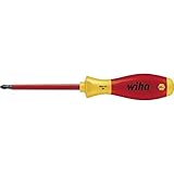 Wiha Schraubendreher SoftFinish® electric slimFix Pozidriv (00878) PZ1 x 80 mm für tiefliegende Schrauben, ergonomischer Griff für kraftvolles Drehen, Allrounder für Elektriker, VDE-geprüft, stückgeprüft