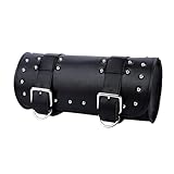 VINTORKY Ledertasche Vintage Seitentaschen Motorradkoffer Gepäck Tasche Heck Gepäcknetz Verbandtasche -Aufbewahrungstasche Mit Riemen Satteltaschen Schwarze Ledertasche Biker Bell