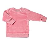 Leela Cotton Baby Kinder Nicky Sweatshirt Bio-Baumwolle 6 Farben Wählbar Jungen Mädchen Langarmshirt T-Shirt Gr. 62/68 bis 116 (98-104, Altrosa)