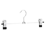 Amazon Basics Hosen- und Rockbügel aus Metall, mit Clips, 20er-Pack, Chromfarben