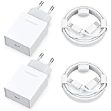 25W Schnellladegerät und Ladekabel für iPhone 14/14 Plus/14 Pro/14 Pro Max/13 12 11 SE, 4-Pack USB C Ladegerät 2M Schnellladekabel Stecker Netzteil Power Adapter Ladestecker Netzstecker