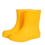 gummistiefel herren 45 schwarz halbhoch, Barfuß Gummistiefel Damen Halbhoch Unisex Gummistiefeletten Galoschen Weit Hiking Boots Sommerstiefel Bequem Atmungsaktiv Reitstiefel Rutschfeste, Gelb, 39-40