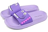 ChayChax Kinder Pantoletten Sommer Hausschuhe Leicht Badeschuhe Badepantolette Offener Zeh Strand Sandalen Bequeme Badeschlappen,Violett,32/33 EU=Hersteller 33