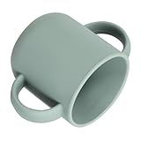 WEKADRIN Trinklerntasse mit Doppelgriffen Frei Rutschfest und Bruchsicher Bunter Junge Mädchen Becher für Sicheres Trinken für Junge Mädchen und Kleinkinder Grün