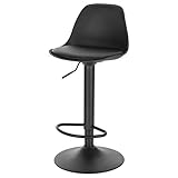 EUGAD Barhocker 1x Tresenhocker mit Rückenlehne, Barstühle Höhenverstellbar und 360° Drehbar, Zeitgenössisch für Esszimmer, Bar Schwarz, 0651BY-1