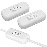 2 Stück Kippschalter 250v,Schnurzwischenschalter,Lampenschalter Lampe,Druckschalter,Kabelschalter für ein aus Schalter 250v Schalter,Schnurzwischenschalter,Stromschalter,Lichtschalter,Wippschalter