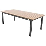 doppler Ausziehtisch EXPERT 220/280x100 – Gartentisch Aluminium ausziehbar – Pflegeleicht und wetterfest – Für noch mehr Platz (Holzoptik Anthrazit)