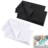 DHSWNNG 4 Stück Bügelvlies 200 X 100 cm, Aufbügeln Einlagestoff Vliesstoff Bügelfalten bügeleinlage Volumenvlies Verstärken Bügeleinlage Stoff Nähhandwerk Vlies (Schwarz Weiß)