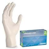 ARNOMED 100x Einweghandschuhe M, Latexhandschuhe Weiß (1x100 Stück), Einweghandschuhe puderfrei, Handschuhe Latex Einweg, Putzhandschuhe, Latex Handschuhe, Einmal-/Einweg-Handschuhe XS, S, M, L & XL
