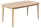AC Design Furniture Monty Ausziehbarer Esstisch für 6 Personen, Rechteckige Tischplatte in Weiß Pigmentiertem Eichenfurnier mit Runden Beinen, Küchentisch mit Ausziehplatte, B: 160 x H: 75 x T: 90 cm