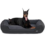 HMTOPE Hundebett, Hundesofa, Hundekissen, Hundekörbchen Abnehmbar und waschbar, Dunkelgrau, 120 x 90 x 30 cm