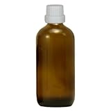 10x Apothekenfläschchen 100ml aus Braunglas mit weissem Schraubverschluss mit Globuligiessring für Globuligröße HAB 1-3