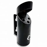 Wandaschenbecher für Außenbereich – Windaschenbecher mit Deckel, wetterfest & groß – Outdoor Aschenbecher für draußen, abschließbar, Metall, ideal als Sturmaschenbecher (Ohne Logo, Standard)