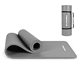 MSPORTS Gymnastikmatte Premium inkl. Tragegurt + Übungsposter + Workout App I Hautfreundliche Fitnessmatte 190 x 80 x 1,5 cm - Anthrazit - Phthalatfreie Yogamatte