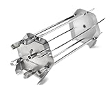 BURNHARD Drehspieß-Rondell aus Edelstahl, inkl. 6 XL-Grillspieße & Pressplatten, für gleichmäßiges Grillen auf dem Drehspieß, geeignet für Heckbrenner & Grillspieß bis 8 mm, spülmaschinengeeignet