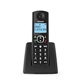 Alcatel F530 Schnurlostelefon mit Anrufsperre, Freisprechfunktion und Zwei Direktspeichertasten Schwarz
