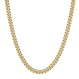VEXXS Panzerkette Kubanisch Edelstahl 18 Karat Vergoldet 6mm halskette Herren Kette02