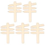 LEIIERUY Miniatur Wegweiser Holz 20 Stück – Deko Schilder für Feengarten Basteln, Modellbau Zubehör für Puppenhaus, wetterfestes Holz, Naturfarbe für DIY Gartendekoration