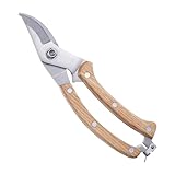 ZoRoll Gartenschere Blumenschere, Bypass Astschere für Zweige, Ergonomische Griffform, mit Hochwertige Stahl-Klingen, Rosenschere, Pflanzenschere für Blumen, Triebe und junges Holz, 188.2 g（M）