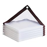 Xiuyer Transparente Plane mit Ösen, 2 x 3 m Plane Transparent mit Ösen Abdeckplane Wasserdicht Transparente Abdeckplane Klarsichtplane für Gartenmöbel, Pflanzen, Gewächshaus, Balkon(Transparent)