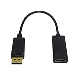 LuckDog DisplayPort auf HDMI Adapter,4K Stecker auf Buchse Unidirektionaler DP auf HDMI Adapter Kompatibel Mit Laptops,Desktop, Streaming Video from Laptop, PC, Netflix, YouTube to TV, Projector