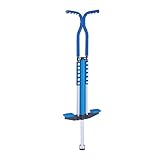 Relaxdays Pogo Stick, für Kinder, Springstock bis 60 kg, gepolststert, Sprungstab Outdoor, rutschfest, Edelstahl, blau
