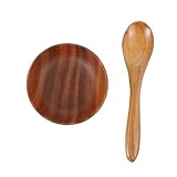 ABOOFAN 1Satz Holzschale für Haushalt Umweltfreundliche Holzschüssel mit Löffel für Salat und Snacks Sicheres Kinderfreundliches Geschirr für Täglichen Gebrauch
