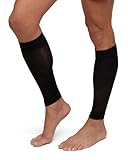 DANISH ENDURANCE Waden-Kompressionsstrümpfe ohne Fuß (1 | 3 Paar), 21-26 mmHg, Unisex, für Damen & Herren, 1 Paar Schwarz, M