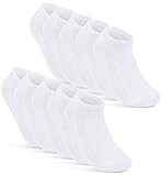 Herren & Damen Sneaker Socken 39-42 Weiß Baumwolle Unisex 10 Paar Weiße Sneakersocken 39-42 Sportsocken 16510 WP (Weiß 39-42)