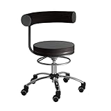 Sanus® Gesundheitsstuhl Erzieherstuhl mit Fester Lehne, Sitzhöhe hoch (46-54 cm), Stoffbezug, grau/schwarz, Rollen mit Rollstopp (Rollen nur mit Belastung), Ergonomischer Bürostuhl, Erzieherstuhl