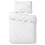 Julido Baby Bettdecke und Kissen Set 100x135 cm + 40x60 cm – Kinderbettdecke 550g & Kinderkissen 150g, Mikrofaser Weiß, 90° Maschinenwaschbar, Oeko-Tex Zertifiziert, Atmungsaktiv, Weich & Pflegeleicht