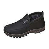 Wasserdichte Stiefeletten [ Conqueror] Warme und Schneestiefel Mode in kalten Herren Gummistiefel, Schwarz , 41 1/3 EU