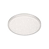 Briloner Leuchten - LED Deckenleuchte, Deckenlampe mit Sternendekor und transparenten Kristallen, dimmbar, inkl. Fernbedienung, Farbtemperatursteuerung, 24 Watt, Weiß-Transparent, Ø 39,3cm, 3412-016