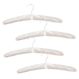 KOMBIUDA 5 Stück Muster -Leinenkleidung Rack Kleider Braut gepolstert dekoriert Dekoration Hochzeitsaufhänger Pulloverbügel Keine Schulterbeule Bekleidungsbügel Blumenbügel Eisen Beige